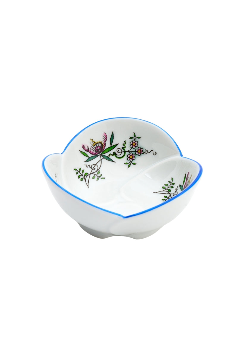 CESKY PORCELAN DUBİ 1860 Cibulak Gül Şeklinde Kase Renkli