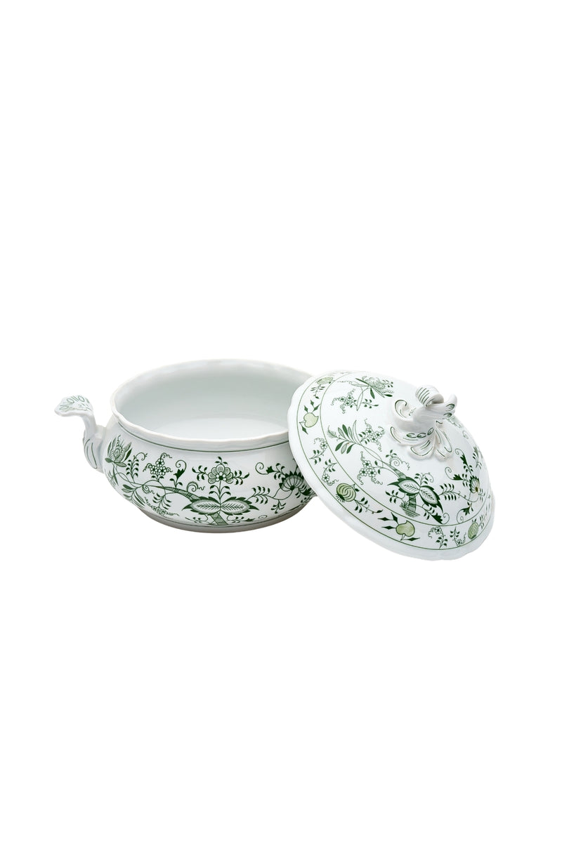 CESKY PORCELAN DUBİ 1860 Cibulak Yuvarlak Çorba Tenceresi Yeşil