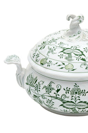 CESKY PORCELAN DUBI 1860 Cibulak Round Soup Pot Green