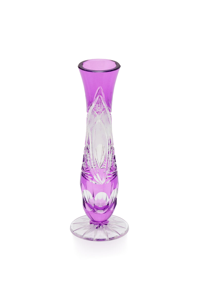 ELSA CRYSTAL Bohemia Lunaria Küçük Vazo Eflatun