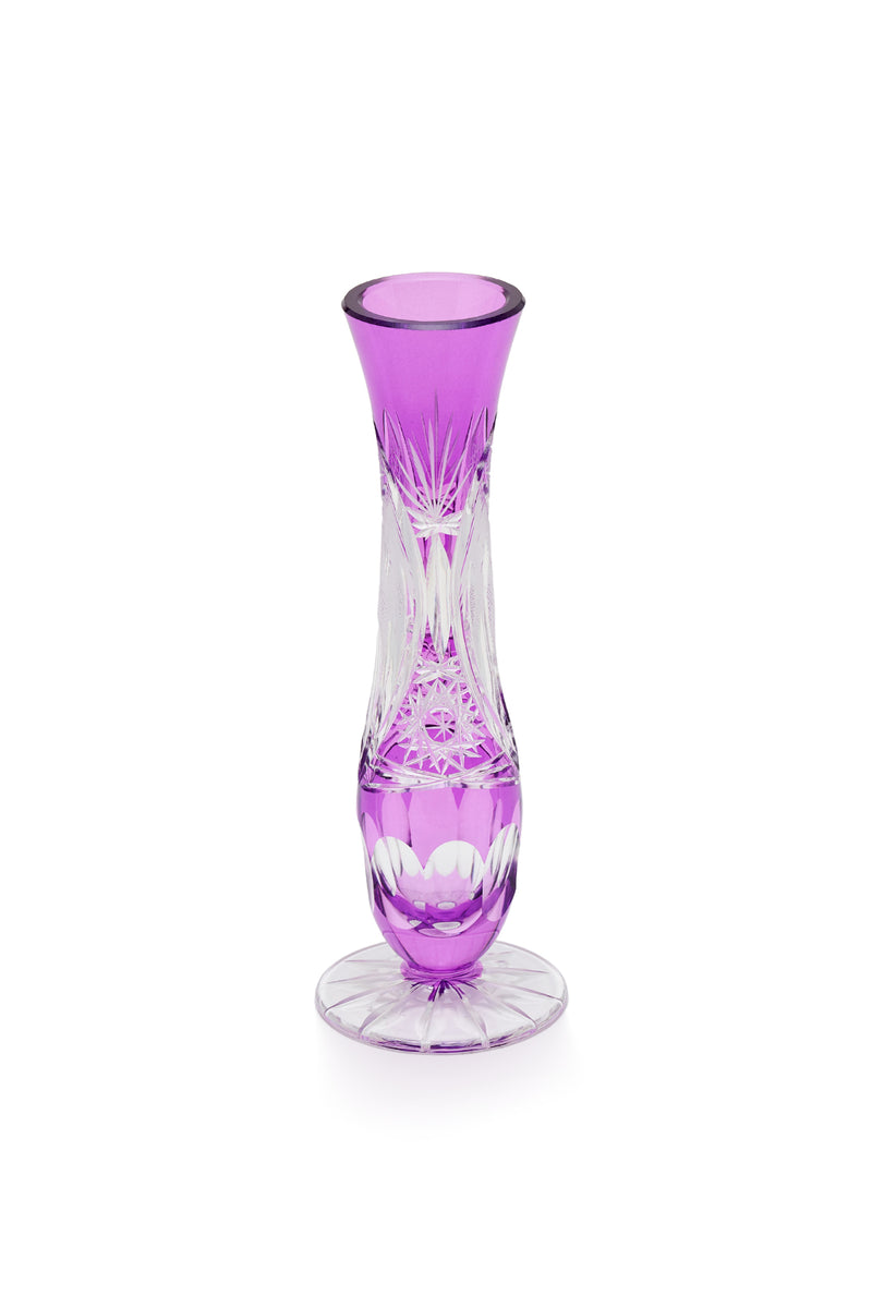 ELSA CRYSTAL Bohemia Lunaria Küçük Vazo Eflatun