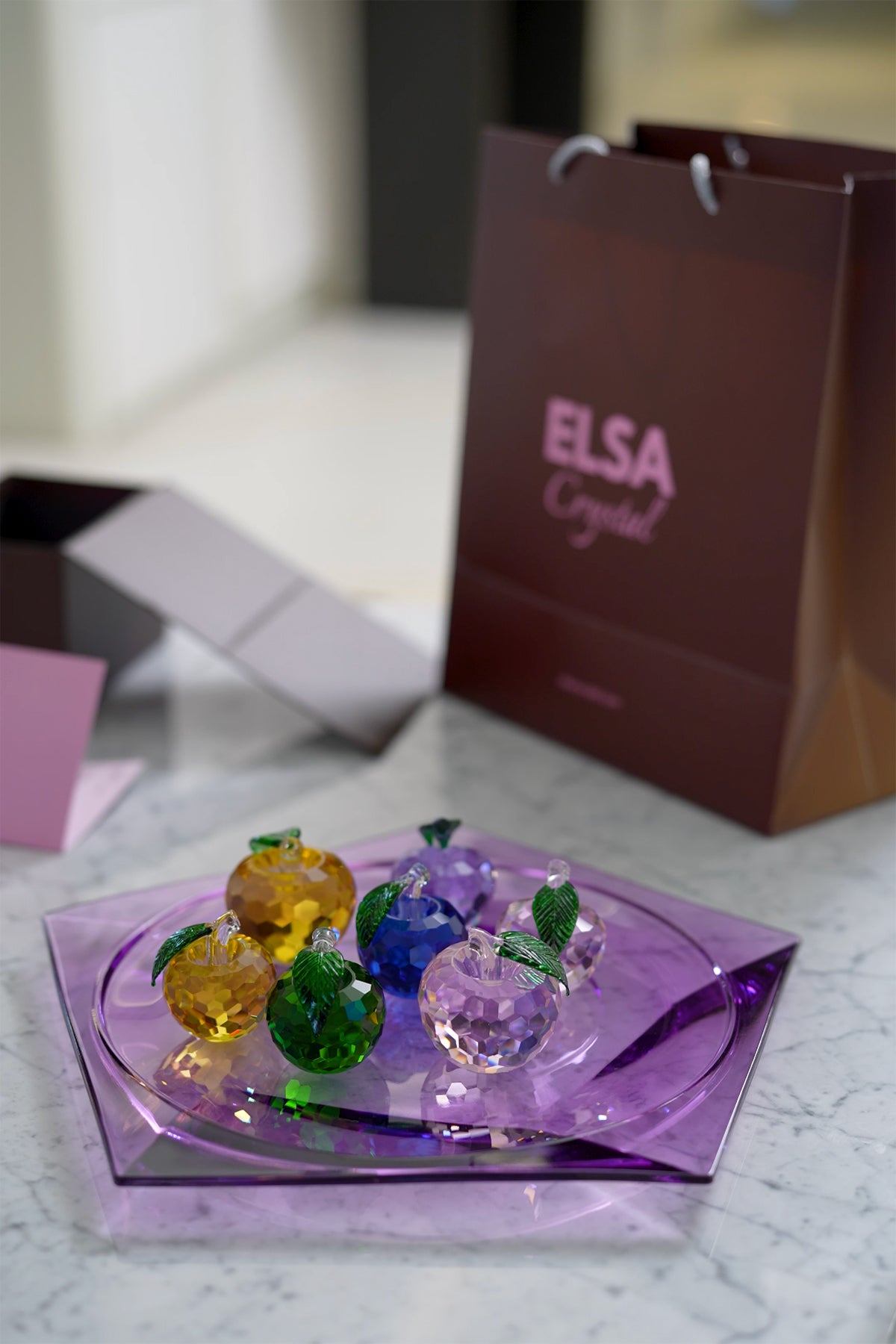 ELSA CRYSTAL Bohemia Oceanna Ufak Elma Yeşil