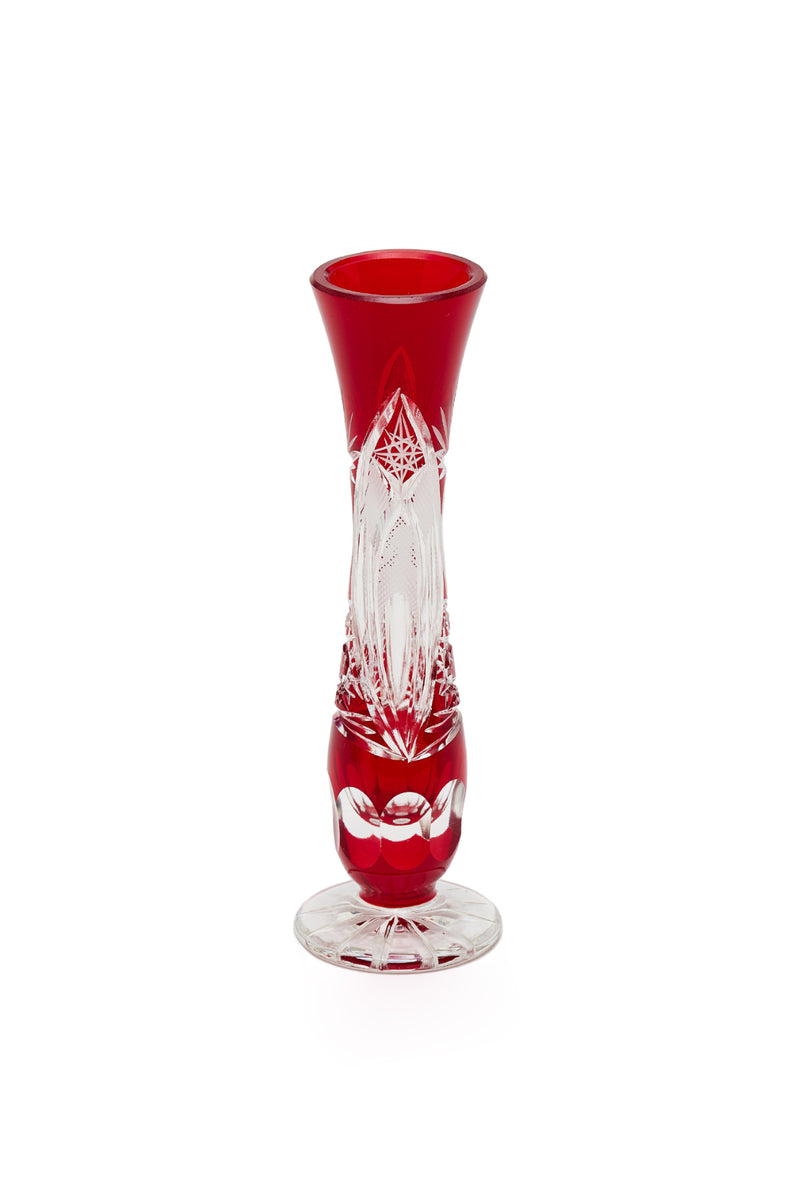 ELSA CRYSTAL Bohemia Lunaria Küçük Vazo Kırmızı