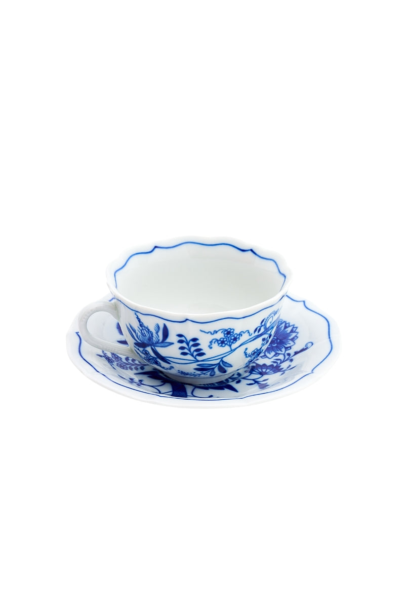CESKY PORCELAN DUBİ 1860 Cibulak Fincan ve Fincan Tabağı Mavi