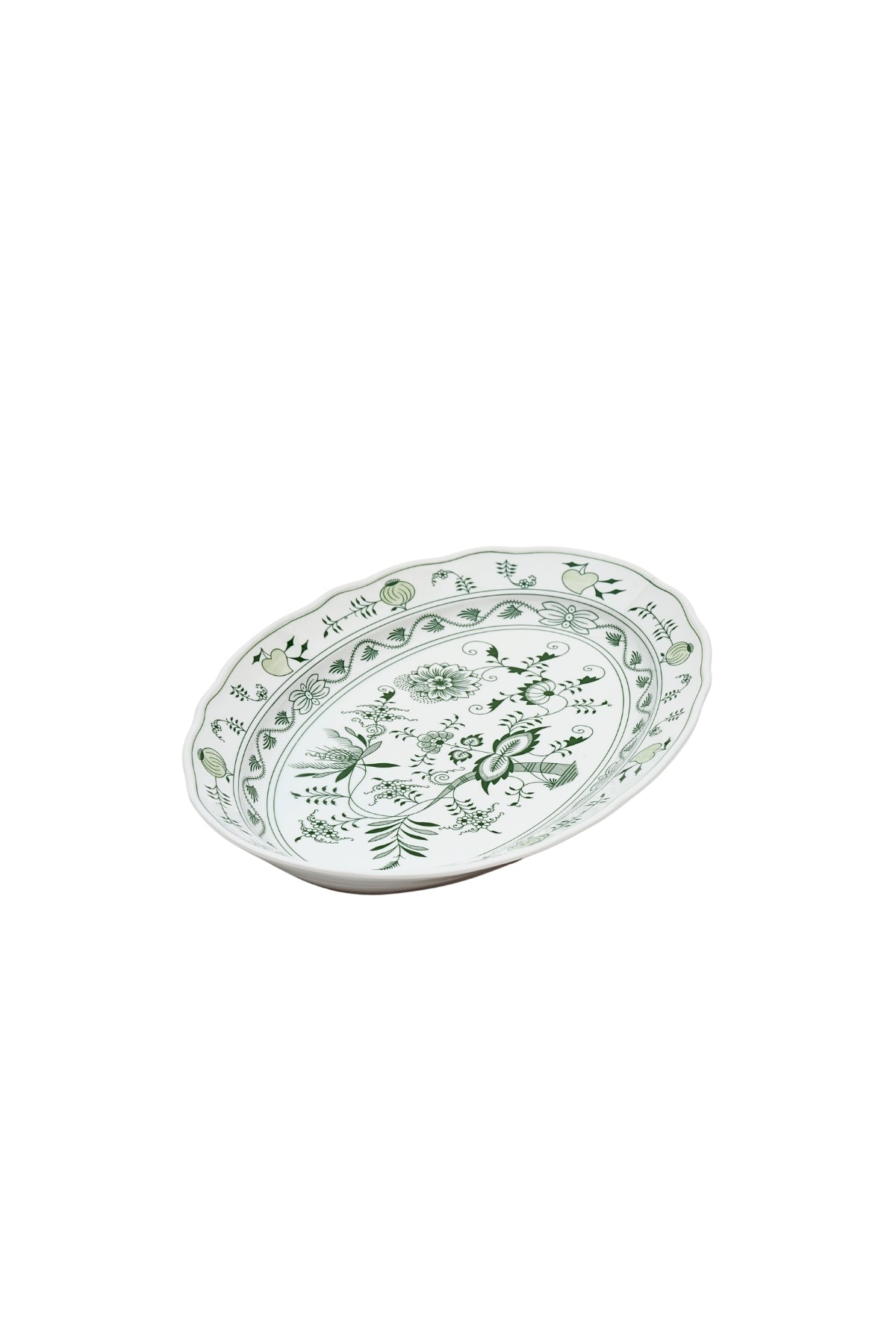 CESKY PORCELAN DUBİ 1860 Cibulak Oval Sunum Tabağı Yeşil