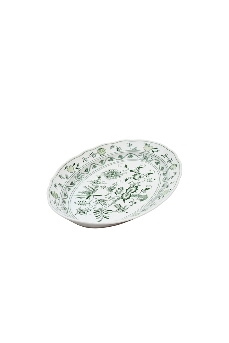 CESKY PORCELAN DUBİ 1860 Cibulak Oval Sunum Tabağı Yeşil