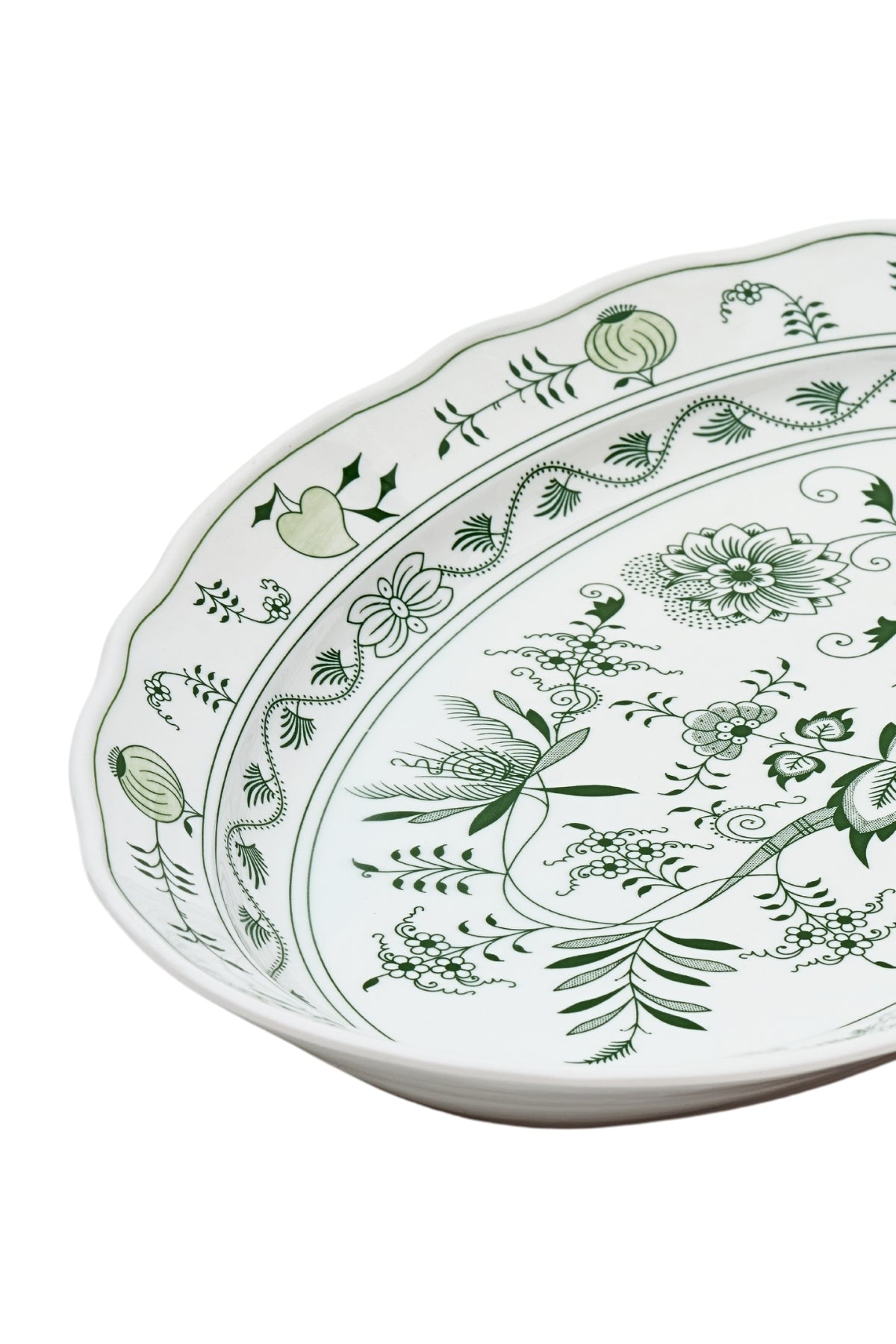 CESKY PORCELAN DUBİ 1860 Cibulak Oval Sunum Tabağı Yeşil