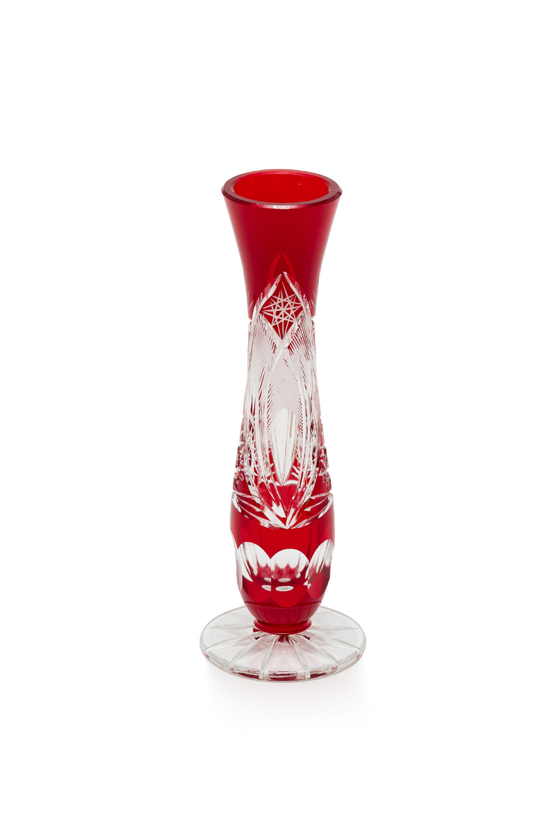 ELSA CRYSTAL Bohemia Lunaria Büyük Vazo Kırmızı