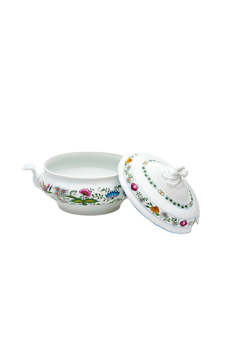 CESKY PORCELAN DUBİ 1860 Cibulak Çorba Tenceresi Renkli