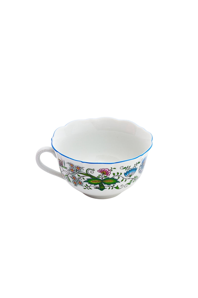 CESKY PORCELAN DUBİ 1860 Cibulak Fincan ve Fincan Tabağı Renkli