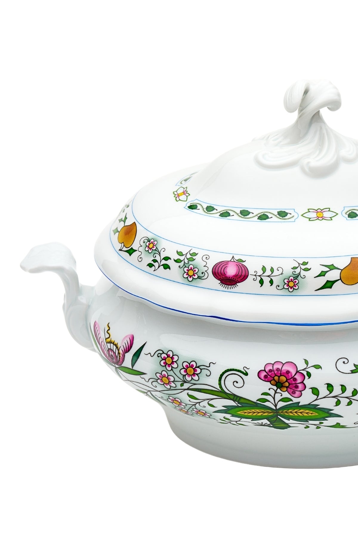 CESKY PORCELAN DUBİ 1860 Cibulak Çorba Tenceresi Renkli