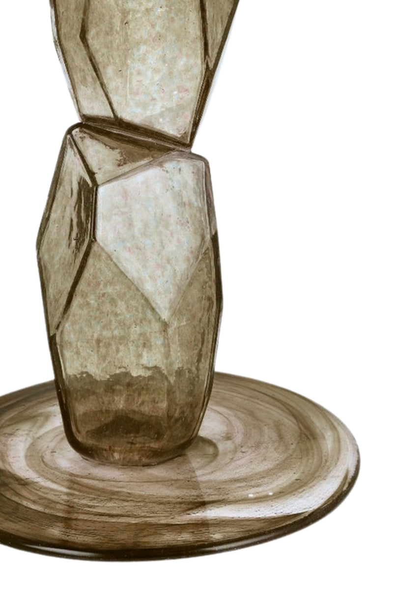ELSA CRYSTAL Bohemia Renkli Cam Sehpa Füme